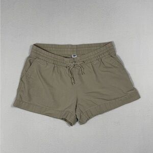 Old Navy Women’s Medium Linen Blend Khaki Drawstring Casual Mid Rise Shorts